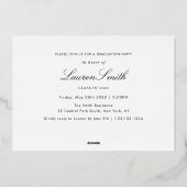 モダン金ゴールド書道写真卒業パーティー 箔招待状 (裏面)