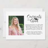 モダン金ゴールド書道台本4写真卒業 案内状 (裏面)