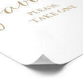 モダン金ゴールド書道赤ちゃんシャワー御許可署名 ポスター (角)