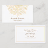 モダン金ゴールド曼荼羅ヨガインストラクター名刺 名刺 (正面/裏面)