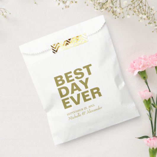 モダン金ゴールド最高のデイエバーカスタム結婚式おごり フェイバーバッグ (封をした状態)