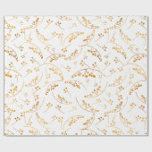 モダン金ゴールド果実イラストレーションパターン ラッピングペーパー (フラット)