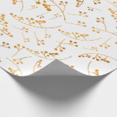 モダン金ゴールド果実イラストレーションパターン ラッピングペーパー (角)