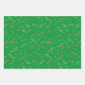 モダン金ゴールド果実パターンのカラフル背景 ラッピングペーパーシート (正面3)