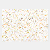 モダン金ゴールド果実パターンのカラフル背景 ラッピングペーパーシート (正面2)