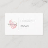 モダン金ゴールド枠ピンクの水彩写真 名刺 (裏面)