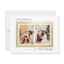 モダン金ゴールド枠 |クリスマス・ホリデー・ファミリーの写真