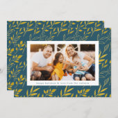 モダン金ゴールド水の色の離れ写真クリスマス シーズンカード (正面/裏面)