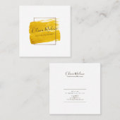 モダン金ゴールド水彩枠絵を描枠 スクエア名刺 (正面/裏面)