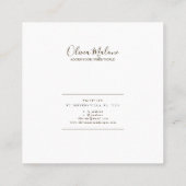 モダン金ゴールド水彩枠絵を描枠 スクエア名刺 (裏面)