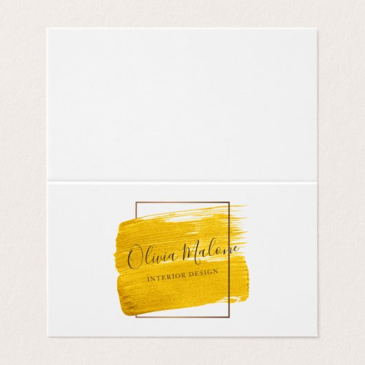モダン金ゴールド水彩画絵を描額名刺 名刺 (外部フラット)