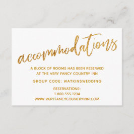 モダン金ゴールド波が白の宿結婚泊 エンクロージャーカード