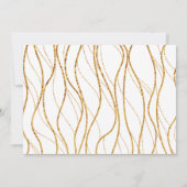 モダン金ゴールド波と手書き白 セーブザデート (裏面)