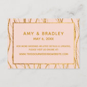 モダン金ゴールド波オン赤面結婚宿泊施設 エンクロージャーカード (裏面)