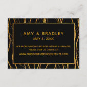 モダン金ゴールド波オン黒結婚宿泊施設 エンクロージャーカード (裏面)