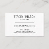 モダン金ゴールド海軍ドッグウォーカー | ペットシッター 名刺 (裏面)