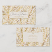 モダン金ゴールド熱帯離れ緑 名刺 (正面/裏面)