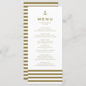 モダン金ゴールド白いかり航海の結婚ズ メニュー (正面/裏面)