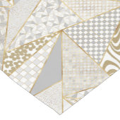 モダン金ゴールド白い三角形のジオメトリパターン ショートテーブルランナー (コーナー)