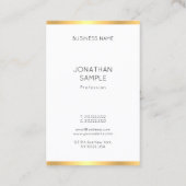 モダン金ゴールド白シンプルテンプレートエレガントトレンディー 名刺 (裏面)