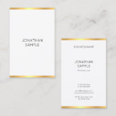 モダン金ゴールド白シンプルテンプレートエレガントトレンディー 名刺 (正面/裏面)