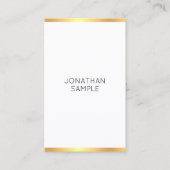 モダン金ゴールド白シンプルテンプレートエレガントトレンディー 名刺 (正面)