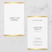 モダン金ゴールド白シンプルテンプレートエレガントトレンディー 名刺 (正面/裏面)
