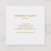 モダン金ゴールド白人ミニマリストプロフェッショナル スクエア名刺 (裏面)