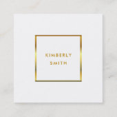モダン金ゴールド白人ミニマリストプロフェッショナル スクエア名刺 (正面)