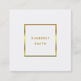 モダン金ゴールド白人ミニマリストプロフェッショナル スクエア名刺