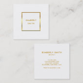 モダン金ゴールド白人ミニマリストプロフェッショナル スクエア名刺 (正面/裏面)