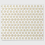 モダン金ゴールド白幾何六角形模様 ラッピングペーパー (フラット)