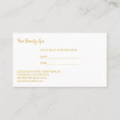 モダン金ゴールド白髪サロン次アポイントメント 名刺 (裏面)