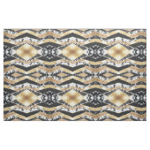 モダン金ゴールド白黒グリッター幾何学模様 ファブリック (ファットクウォーター)