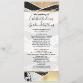 モダン金ゴールド白黒グリッター幾何学模様 プログラム (正面)