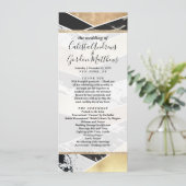 モダン金ゴールド白黒グリッター幾何学模様 プログラム (スタンド正面)