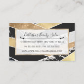 モダン金ゴールド白黒グリッター幾何学模様 割引カード (裏面)