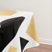 モダン金ゴールド白黒幾何形状パターン テーブルクロス (インサイチュ)