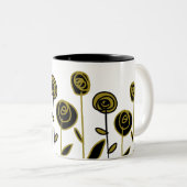 モダン金ゴールド白黒 ツートーンマグカップ (正面右)