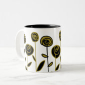 モダン金ゴールド白黒 ツートーンマグカップ (正面左)