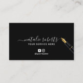 モダン金ゴールド筆署名の公証人 名刺 (正面)