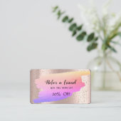 モダン金ゴールド紙吹雪グラデーション、ブラシストロークバラ金ゴールド 紹介カード (スタンド正面)