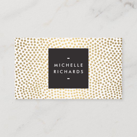 モダン金ゴールド紙吹雪デザイナー名刺 名刺 (正面)