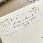 モダン金ゴールド紙吹雪ドット | スタイリッシュ エレガント ラベル