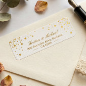 モダン金ゴールド紙吹雪ドット | スタイリッシュ エレガント ラベル