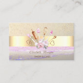 モダン金ゴールド紙吹雪、ストライプベーカリーツール 名刺 (正面)