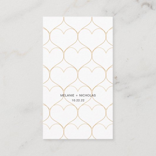 モダン金ゴールド結婚ハートのwebサイトまたは情報カード エンクロージャーカード (裏面)