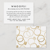 モダン金ゴールド結婚リングや輪のエラー修正 エンクロージャーカード (正面/裏面)