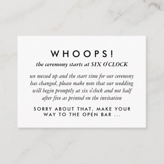 モダン金ゴールド結婚リングや輪のエラー修正 エンクロージャーカード (正面)