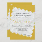 モダン金ゴールド結婚式招待状 招待状 (正面/裏面)